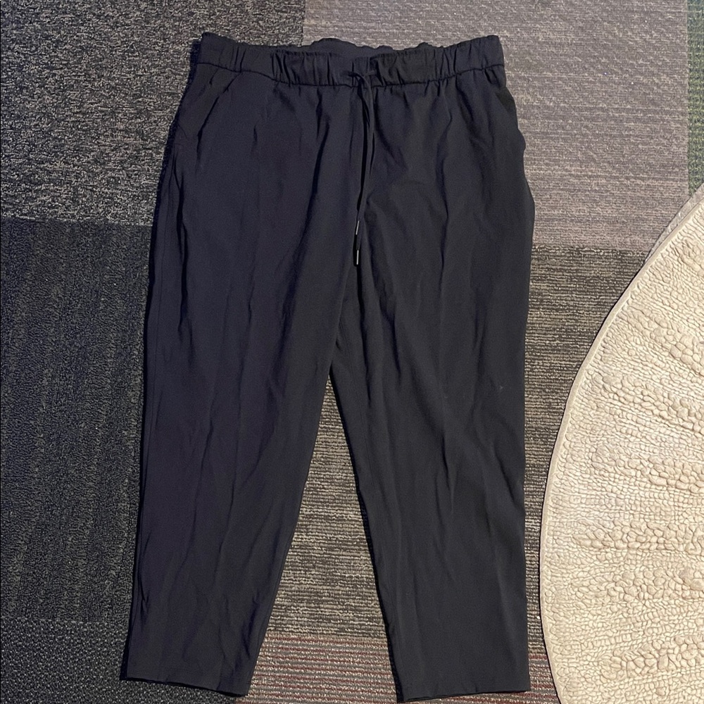 lululemon athletica drawstring black pants 18